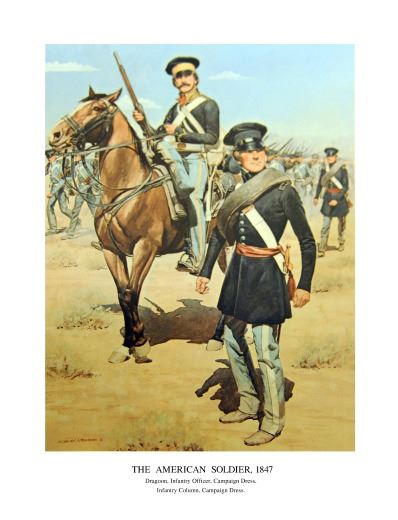 Dragoon Infantry Soldiers. Painting by unknown artist.