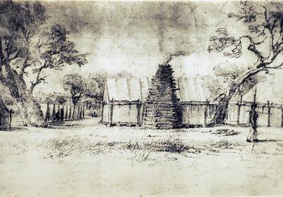Early drawing of Fort Martin Scott