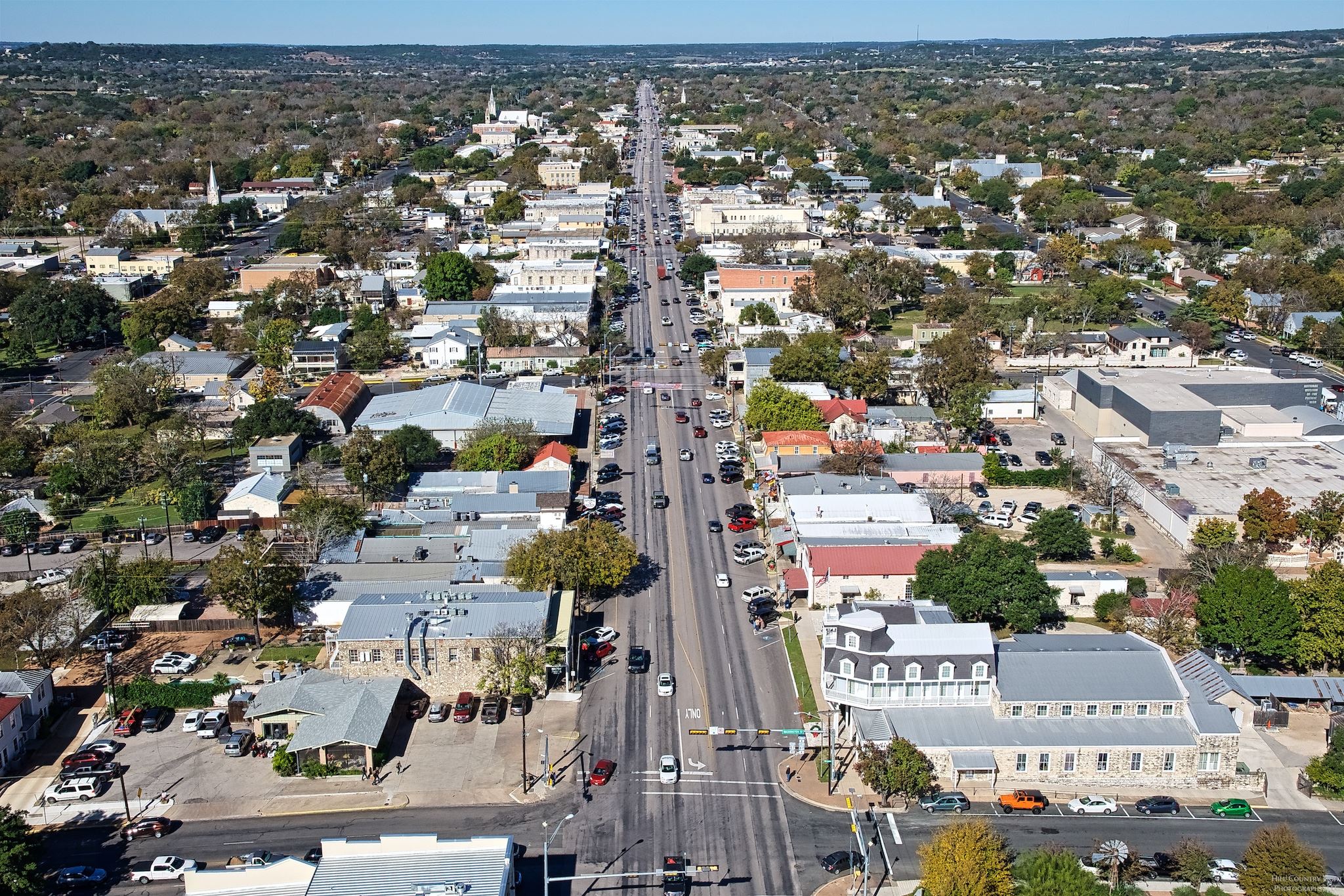 West Main St Fredericksburg Aerial View (credit Miguel Lecuona)